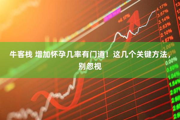 牛客栈 增加怀孕几率有门道！这几个关键方法，别忽视
